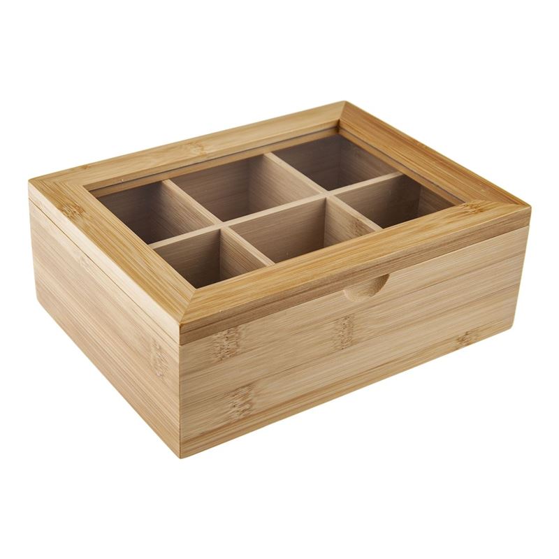Benzer – Ecozon 6 Compartment Bamboo Tea Box 21x16x7.5cm