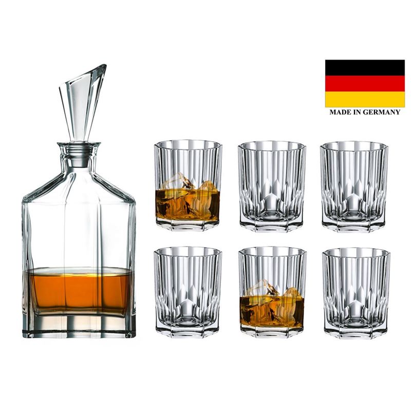 Nachtmann Crystal – Aspen 7 pce Whisky Decanter & Double Old Fashioned set  (Made in Germany)
