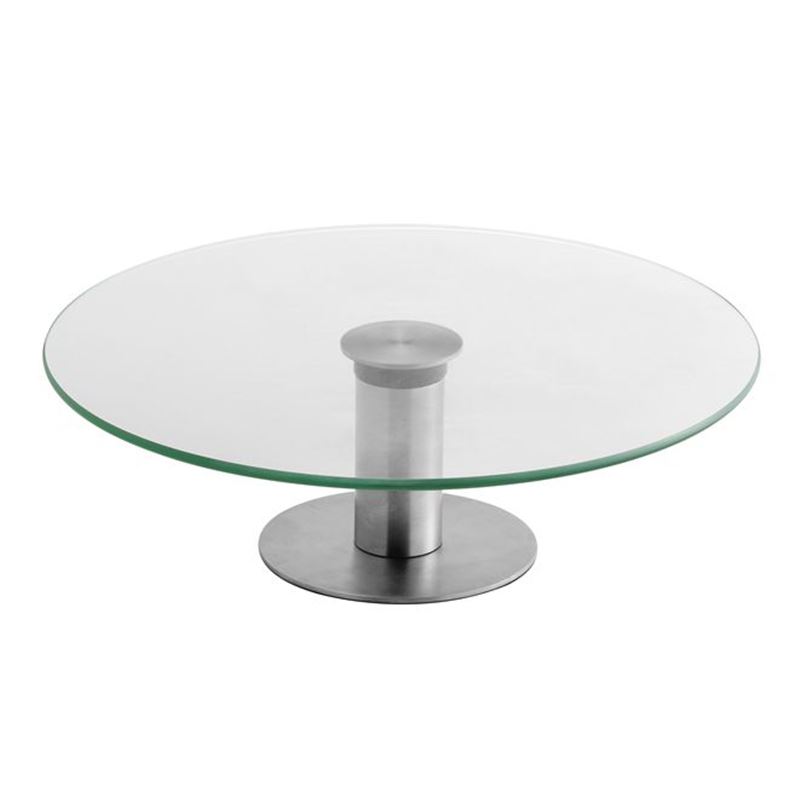 Benzer – Torte Stainless Steel Footed Glass Cake Stand 30x7cm