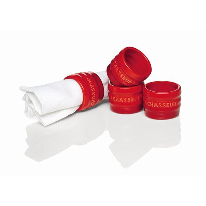 Chasseur – La Cuisson Napkin Rings set of 4 Red