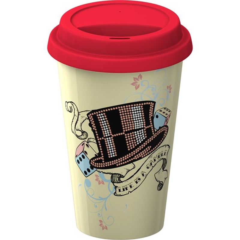 Monopoly – Double Wall Travel Mug with Silicone Lid Life is a Gamble