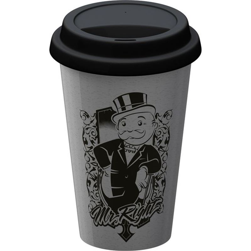 Monopoly – Double Wall Travel Mug with Silicone Lid Mr Right