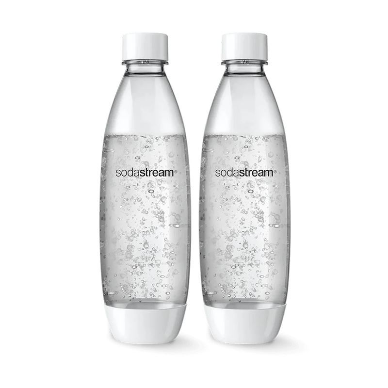 SodaStream – Twin Pack of BPA Free Drink Bottles 1Ltr Fuse White