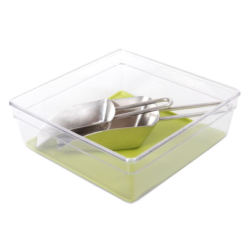Zuhause – Stor-Rite Organiser Tray with Silicone  Inlay 15x13cm Avocado