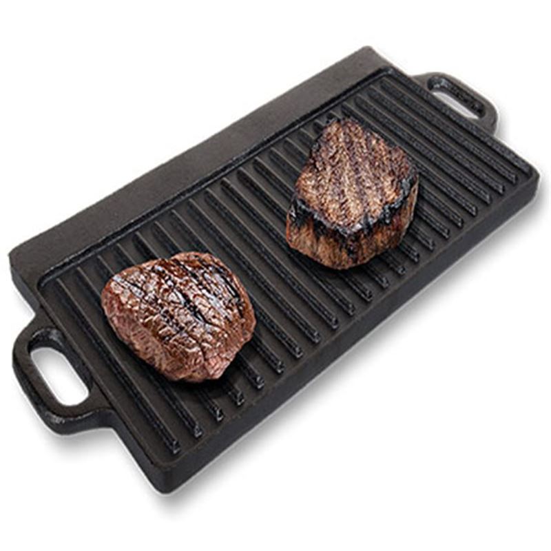 Benzer – Sizzle Cast Iron Giant Reversible Griddle with Double Handles 45.5x23cm