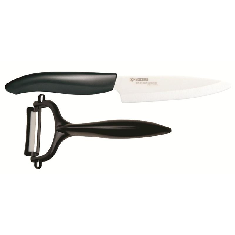 Kyocera – Ceramic Utility Knife and Y Shaped Peeler Set Black