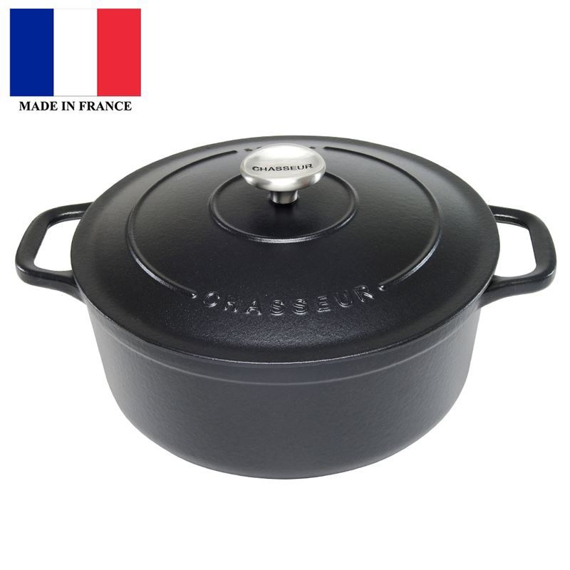 Chasseur Cast Iron – Matt Black Round French Oven 24cm 4Ltr (Made in France)