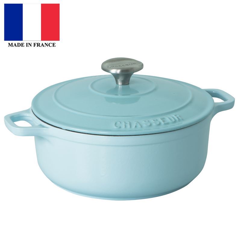 Chasseur Cast Iron – Duck Egg BlueRound French Oven 24cm 4Ltr (Made in France)