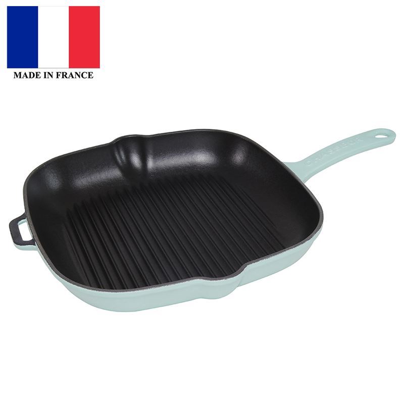Chasseur Cast Iron – Duck Egg Blue 25cm Square Grill Pan (Made in France)