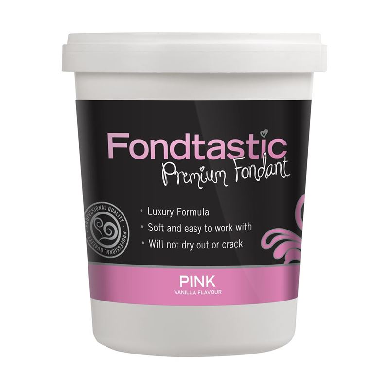 Fondtastic – Premium Rolled Vanilla Flavoured Fondant Pink 908g (Made in Canada)