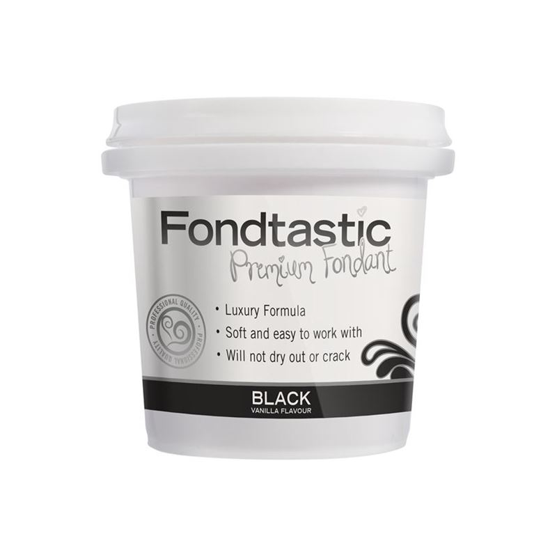 Fondtastic – Mini Premium Rolled Vanilla Flavoured Fondant Black 226g (Made in Canada)