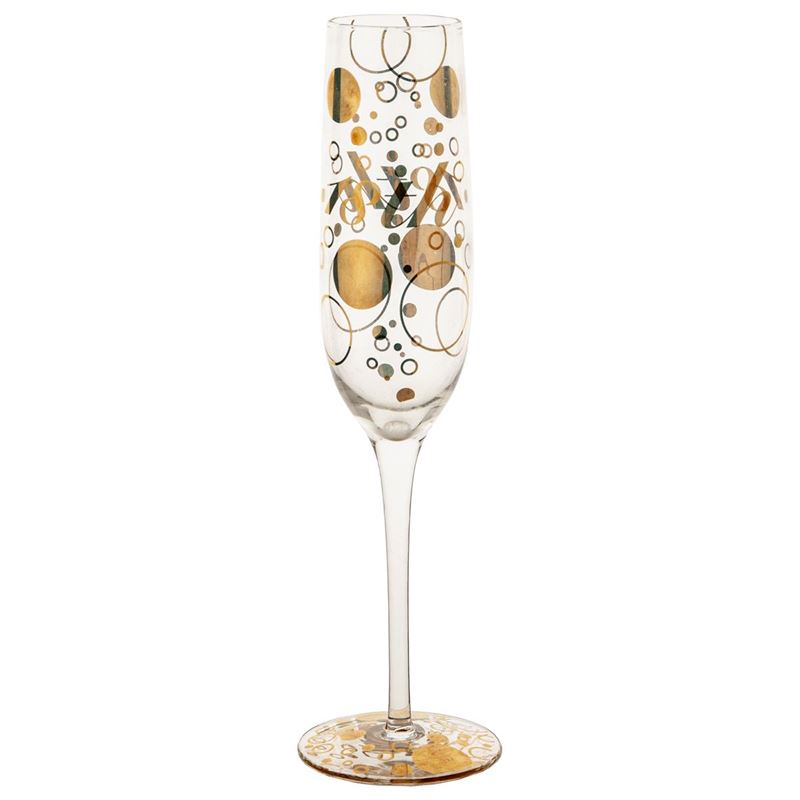 Living Art – Gold Numeric 18th Bubbles Champagne Glass