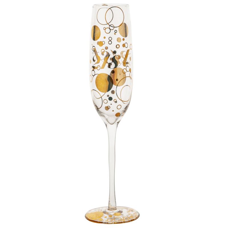 Living Art – Gold Numeric 21st Bubbles Champagne Glass