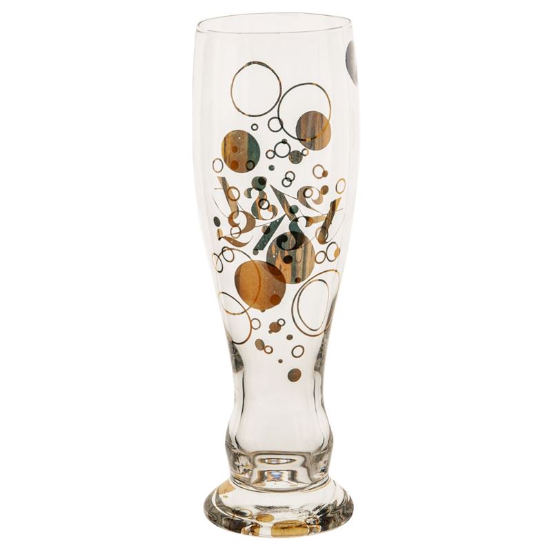 Living Art – Gold Numeric Beer Glass 21st Birthday bubbles