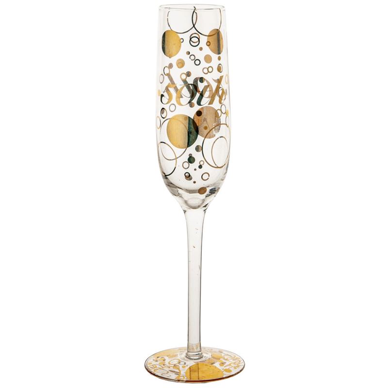 Living Art – Gold Numeric 50th Bubbles Champagne Glass