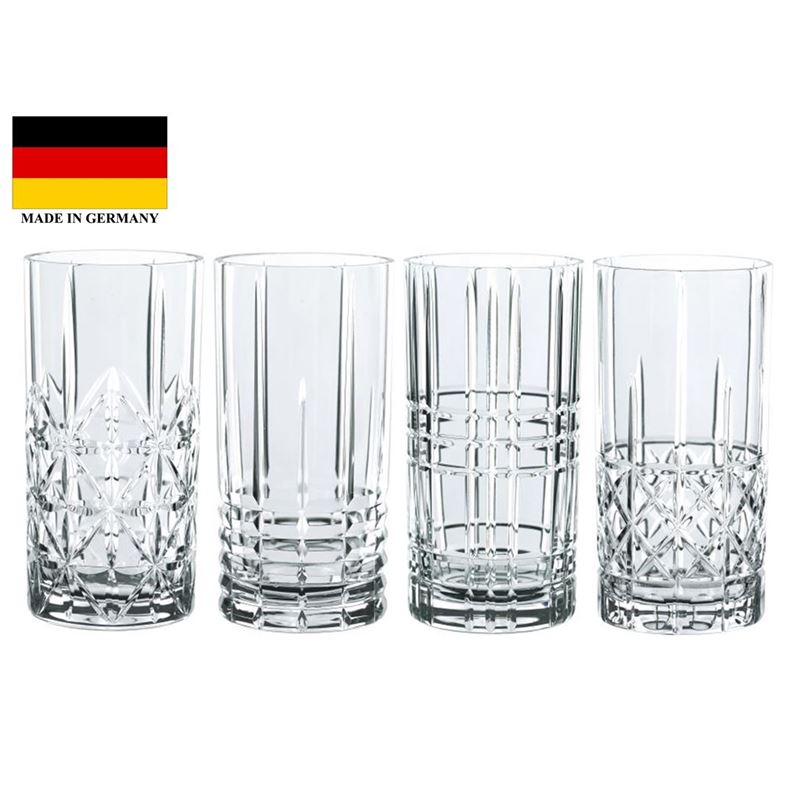 Nachtmann Crystal – Highland Mixed Long Drink 445ml set of 4 (Made in Germany)