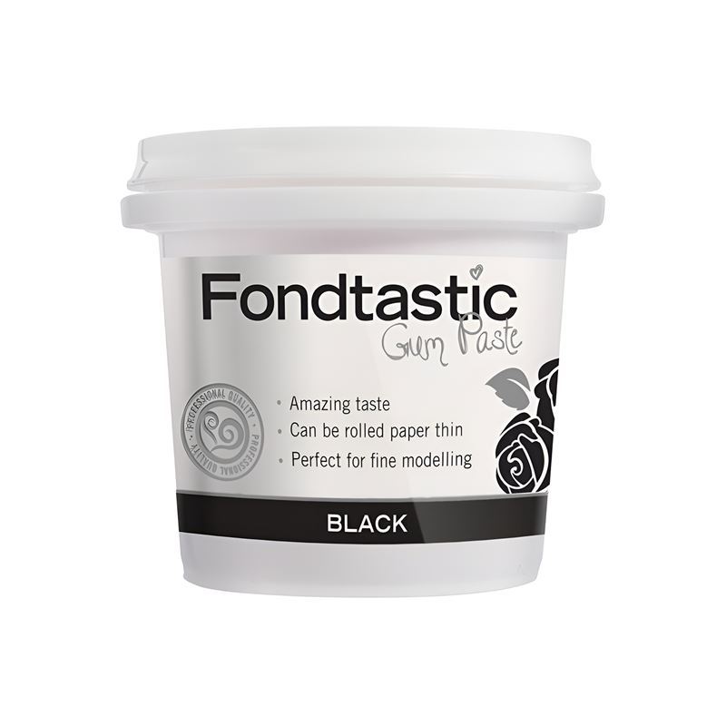 Fondtastic – Gum Paste Black 225g (Made in Canada)