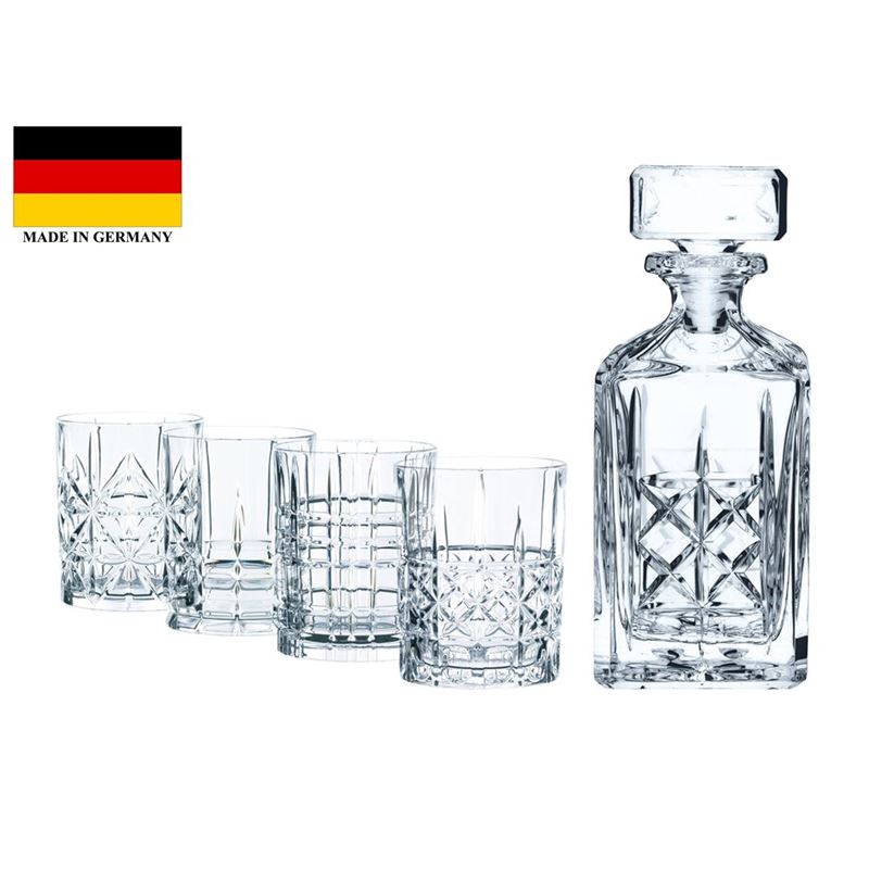 Nachtmann Crystal – Highland Whisky Decanter 5pc Set (Made in Germany)