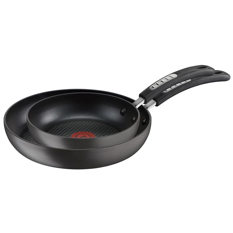 Tefal – Hard Anodised Non-Stick Twin Pack Frypans 20/26cm