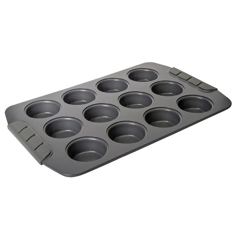 Benzer – Bake Off Non-Stick 12 Cup Muffin Pan with Silicone Handle Grip 41×27.2×2.8cm
