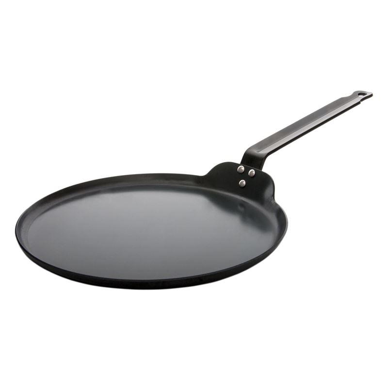 Benzer – Far East Collection Black Carbon Steel Induction Crepe with Commercial Iron Handle 26cm