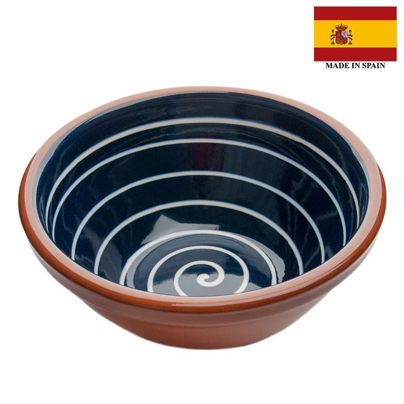 Amano – Espiral Handmade Terracotta Serving Bowl 29cm Mediterranean Blue (Made in Spain)
