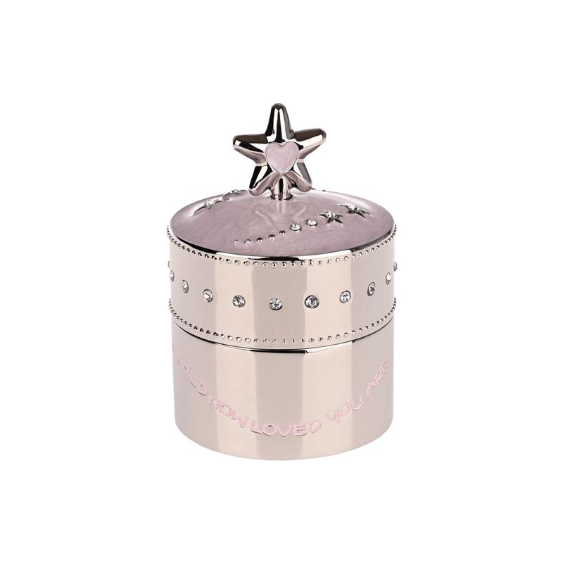 Whitehill – Silver Plated and Enamelled Pink Star Musical Box 7cm