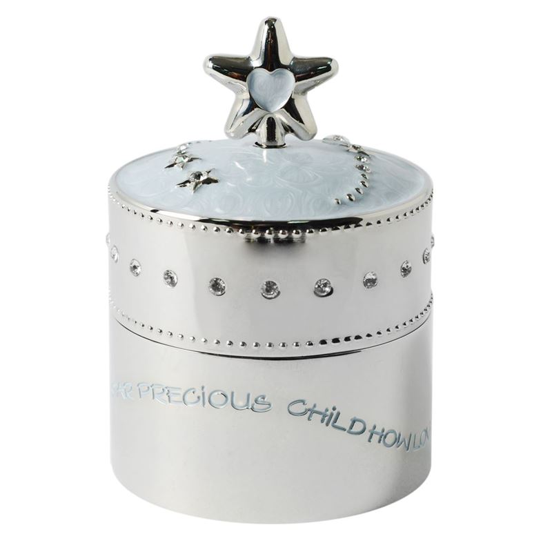 Whitehill – Silver Plated and Enamelled Blue Star Musical Box 7cm