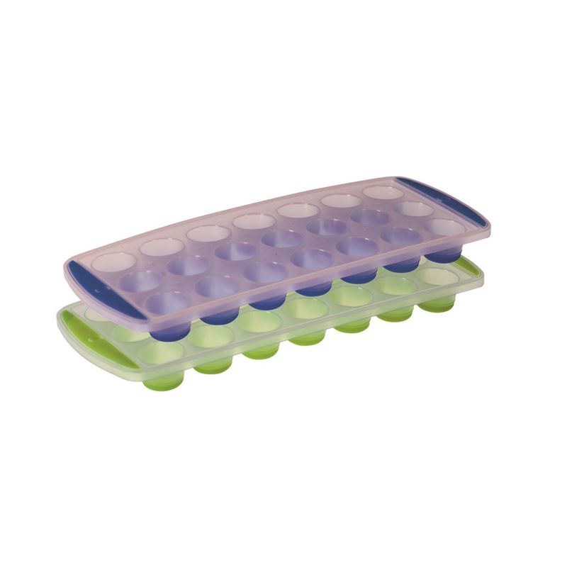 Avanti – 21 Round Cup Pop Release Ice Cube Tray Set of 2 Blue/Green