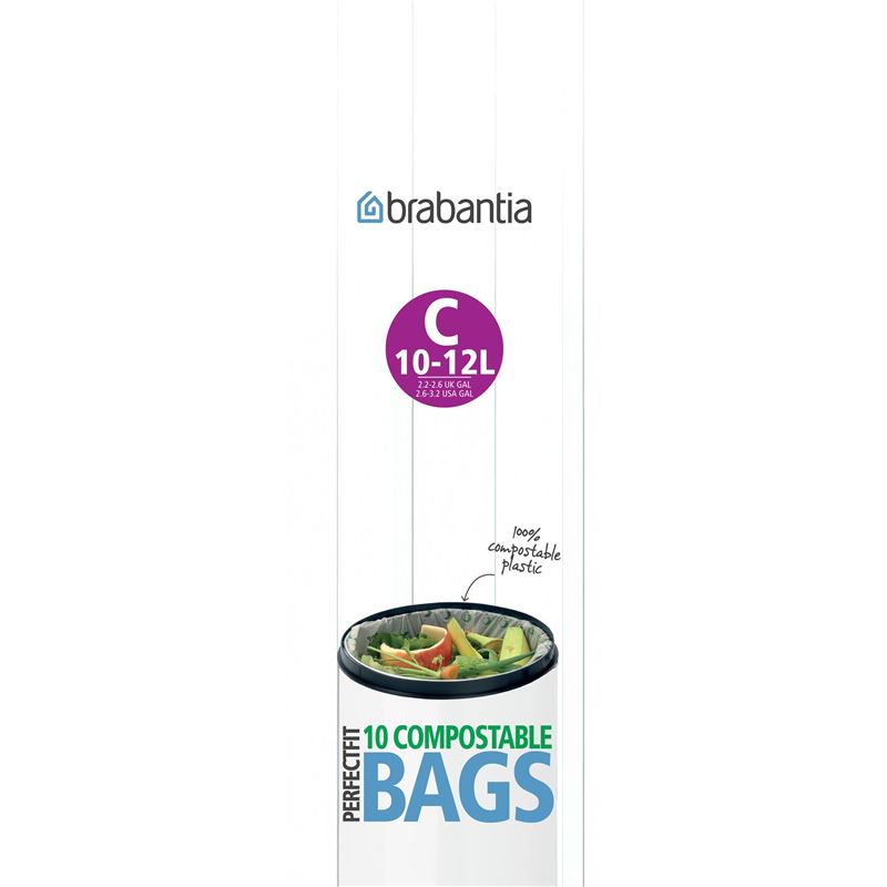 Brabantia – Perfect Fit Compostable Bin Liner Code c (10-12ltr) 10 Bags