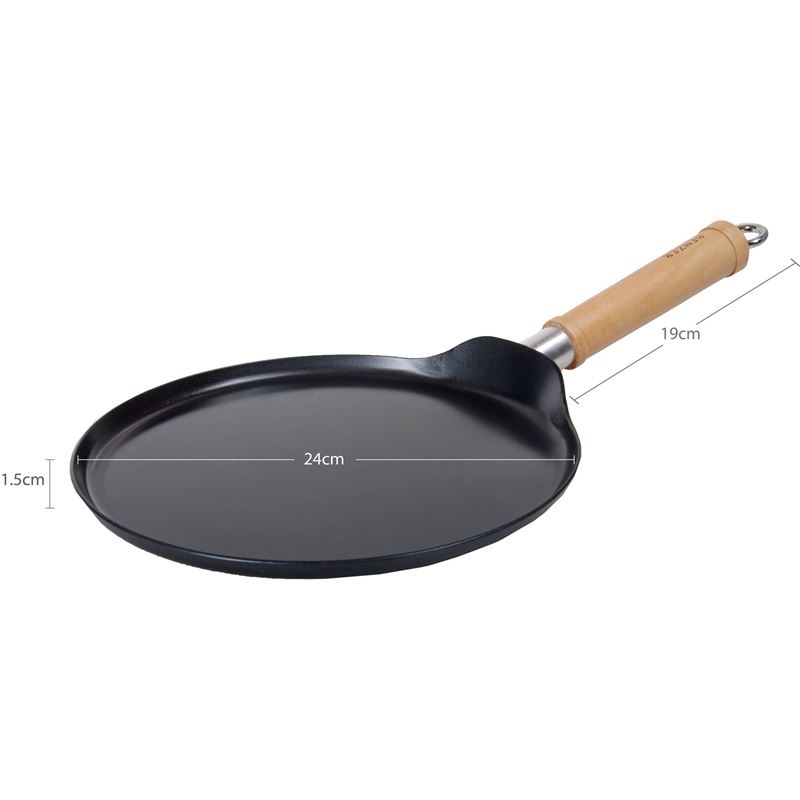 Benzer – Far East Collection Black Carbon Steel Crepe Pan 24cm