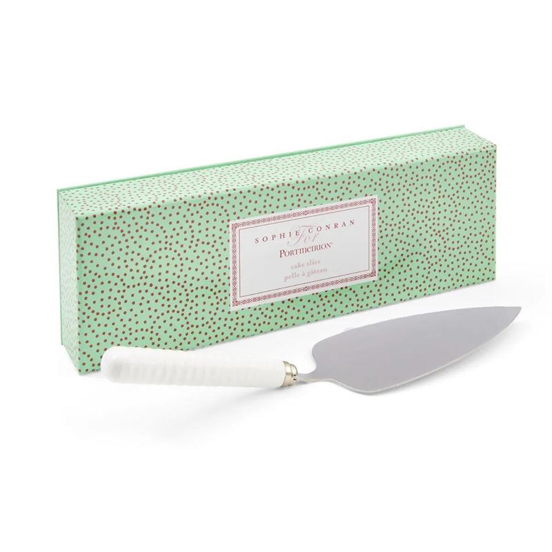 Portmeirion Sara Miller Cake Slice Server - Porcelain Handle With 22K Gold Accents, White & Gold - View #3
